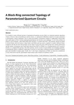 A Block-Ring connected Topology of Parameterized Quantum Circuits