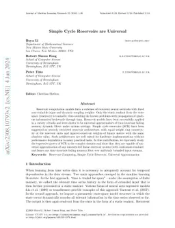 Simple Cycle Reservoirs are Universal