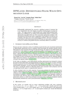 DFWLayer: Differentiable Frank-Wolfe Optimization Layer