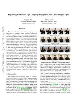 Improving Continuous Sign Language Recognition with Cross-Lingual Signs