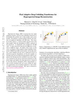 Pixel Adaptive Deep Unfolding Transformer for Hyperspectral Image
  Reconstruction