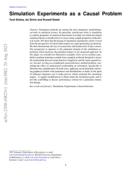 Simulation Experiments as a Causal Problem