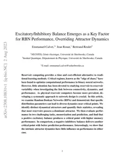 Excitatory/Inhibitory Balance Emerges as a Key Factor for RBN
  Performance, Overriding Attractor Dynamics