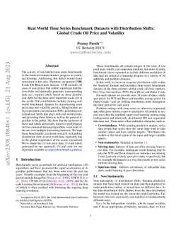 Real World Time Series Benchmark Datasets with Distribution Shifts:
  Global Crude Oil Price and Volatility