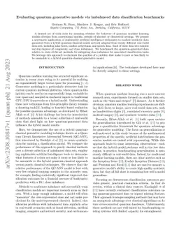 Evaluating quantum generative models via imbalanced data classification
  benchmarks