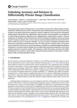 Unlocking Accuracy and Fairness in Differentially Private Image
  Classification