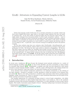 Giraffe: Adventures in Expanding Context Lengths in LLMs