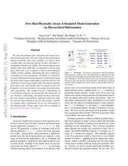 Few-Shot Physically-Aware Articulated Mesh Generation via Hierarchical
  Deformation
