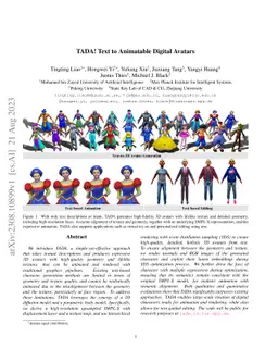 TADA! Text to Animatable Digital Avatars