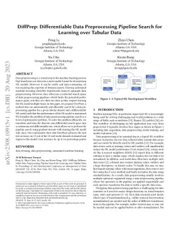 DiffPrep: Differentiable Data Preprocessing Pipeline Search for Learning
  over Tabular Data