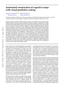 Automated mapping of virtual environments with visual predictive coding