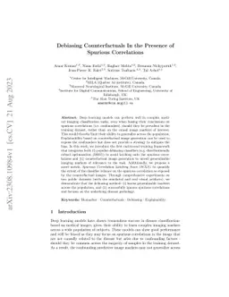 Debiasing Counterfactuals In the Presence of Spurious Correlations