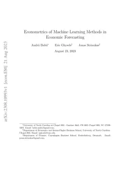 Econometrics of Machine Learning Methods in Economic Forecasting