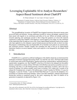 Leveraging Explainable AI to Analyze Researchers' Aspect-Based Sentiment
  about ChatGPT