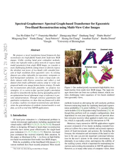 Spectral Graphormer: Spectral Graph-based Transformer for Egocentric
  Two-Hand Reconstruction using Multi-View Color Images