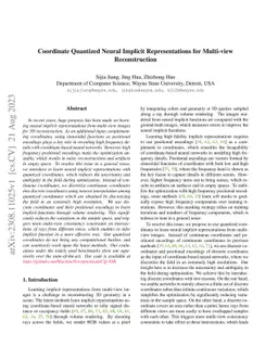 Coordinate Quantized Neural Implicit Representations for Multi-view
  Reconstruction