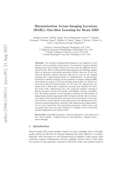 Harmonization Across Imaging Locations(HAIL): One-Shot Learning for
  Brain MRI