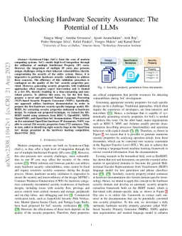 Unlocking Hardware Security Assurance: The Potential of LLMs