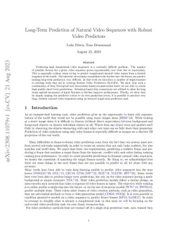 Long-Term Prediction of Natural Video Sequences with Robust Video
  Predictors