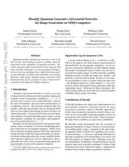 MosaiQ: Quantum Generative Adversarial Networks for Image Generation on
  NISQ Computers