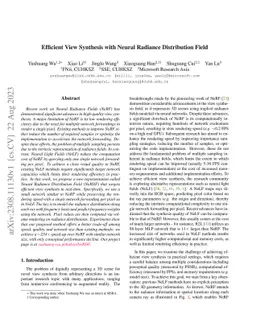Efficient View Synthesis with Neural Radiance Distribution Field