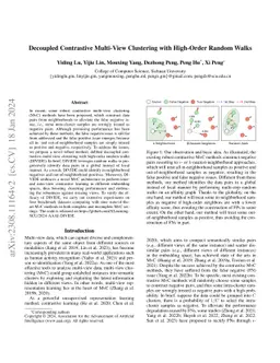 Decoupled Contrastive Multi-View Clustering with High-Order Random Walks