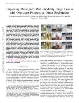 Improving Misaligned Multi-modality Image Fusion with One-stage
  Progressive Dense Registration