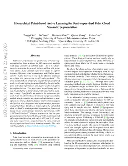 Hierarchical Point-based Active Learning for Semi-supervised Point Cloud
  Semantic Segmentation
