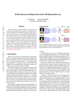 ReFit: Recurrent Fitting Network for 3D Human Recovery