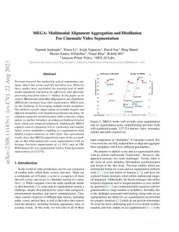 MEGA: Multimodal Alignment Aggregation and Distillation For Cinematic
  Video Segmentation