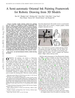 A Semi-automatic Oriental Ink Painting Framework for Robotic Drawing
  from 3D Models