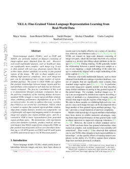 ViLLA: Fine-Grained Vision-Language Representation Learning from
  Real-World Data