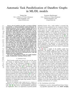 Automatic Task Parallelization of Dataflow Graphs in ML/DL models
