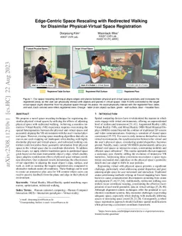 Edge-Centric Space Rescaling with Redirected Walking for Dissimilar
  Physical-Virtual Space Registration