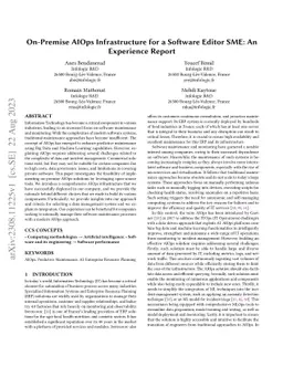 On-Premise AIOps Infrastructure for a Software Editor SME: An Experience
  Report