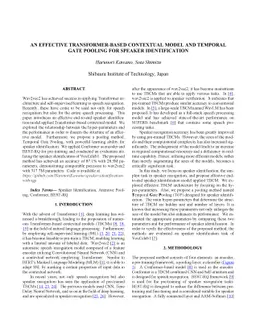 An Effective Transformer-based Contextual Model and Temporal Gate
  Pooling for Speaker Identification