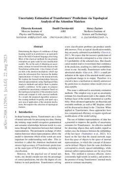 Uncertainty Estimation of Transformers' Predictions via Topological
  Analysis of the Attention Matrices