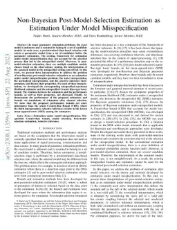 Non-Bayesian Post-Model-Selection Estimation as Estimation Under Model
  Misspecification