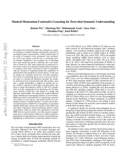 Masked Momentum Contrastive Learning for Zero-shot Semantic
  Understanding