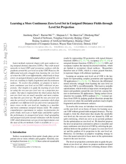 Learning a More Continuous Zero Level Set in Unsigned Distance Fields
  through Level Set Projection