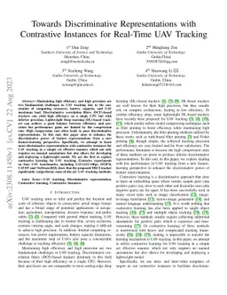 Towards Discriminative Representations with Contrastive Instances for
  Real-Time UAV Tracking