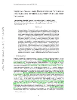 Internal Cross-layer Gradients for Extending Homogeneity to
  Heterogeneity in Federated Learning