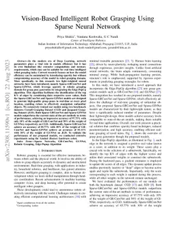Vision-Based Intelligent Robot Grasping Using Sparse Neural Network