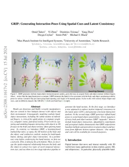 GRIP: Generating Interaction Poses Using Spatial Cues and Latent
  Consistency