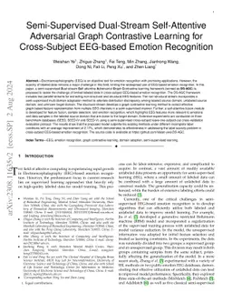 Semi-Supervised Dual-Stream Self-Attentive Adversarial Graph Contrastive
  Learning for Cross-Subject EEG-based Emotion Recognition