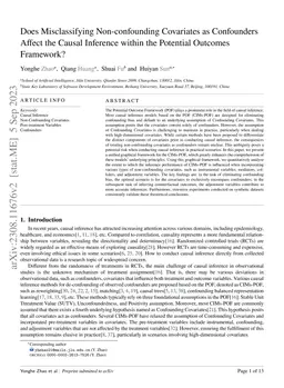 Does Misclassifying Non-confounding Covariates as Confounders Affect the
  Causal Inference within the Potential Outcomes Framework?