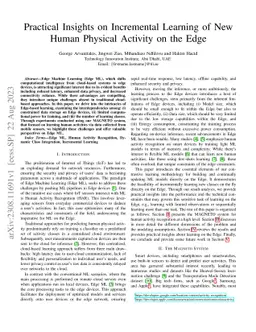 Practical Insights on Incremental Learning of New Human Physical
  Activity on the Edge