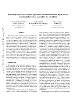 Sensitivity analysis of AI-based algorithms for autonomous driving on
  optical wavefront aberrations induced by the windshield