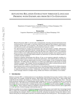 Advancing Relation Extraction through Language Probing with Exemplars
  from Set Co-Expansion