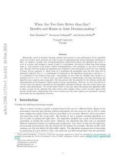 When Are Two Lists Better than One?: Benefits and Harms in Joint
  Decision-making